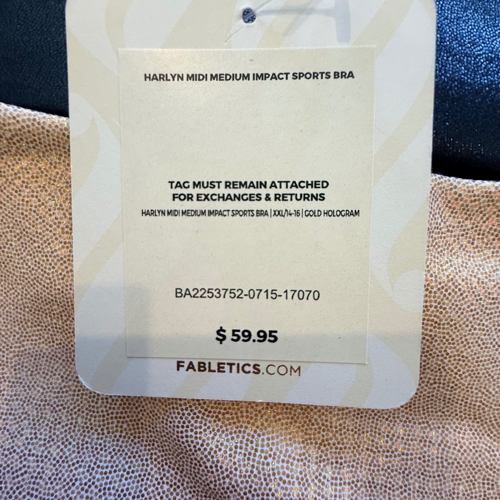 Fabletics Harlyn Midi Medium Impact Sports Bra XXL Black+Pink Hologram NWT 2pk - Picture 3 of 5